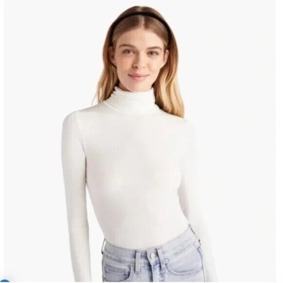 Hill House White Long Sleeve Mock Neck Luna Bodysuit Size 2XL NWT - Picture 1 of 8